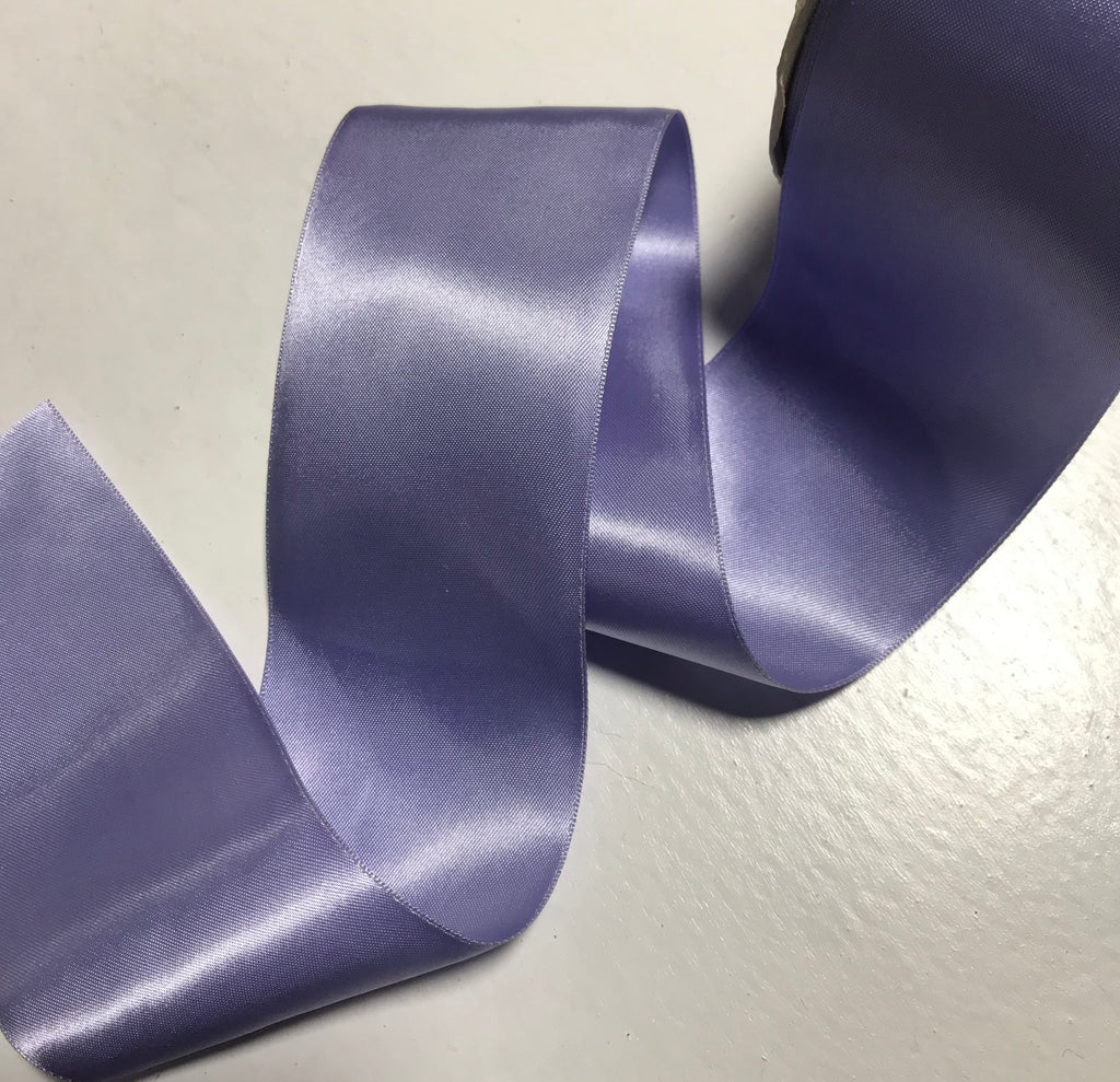 Periwinkle 2 1/4 Vintage Grayblock Double Faced Satin Ribbon